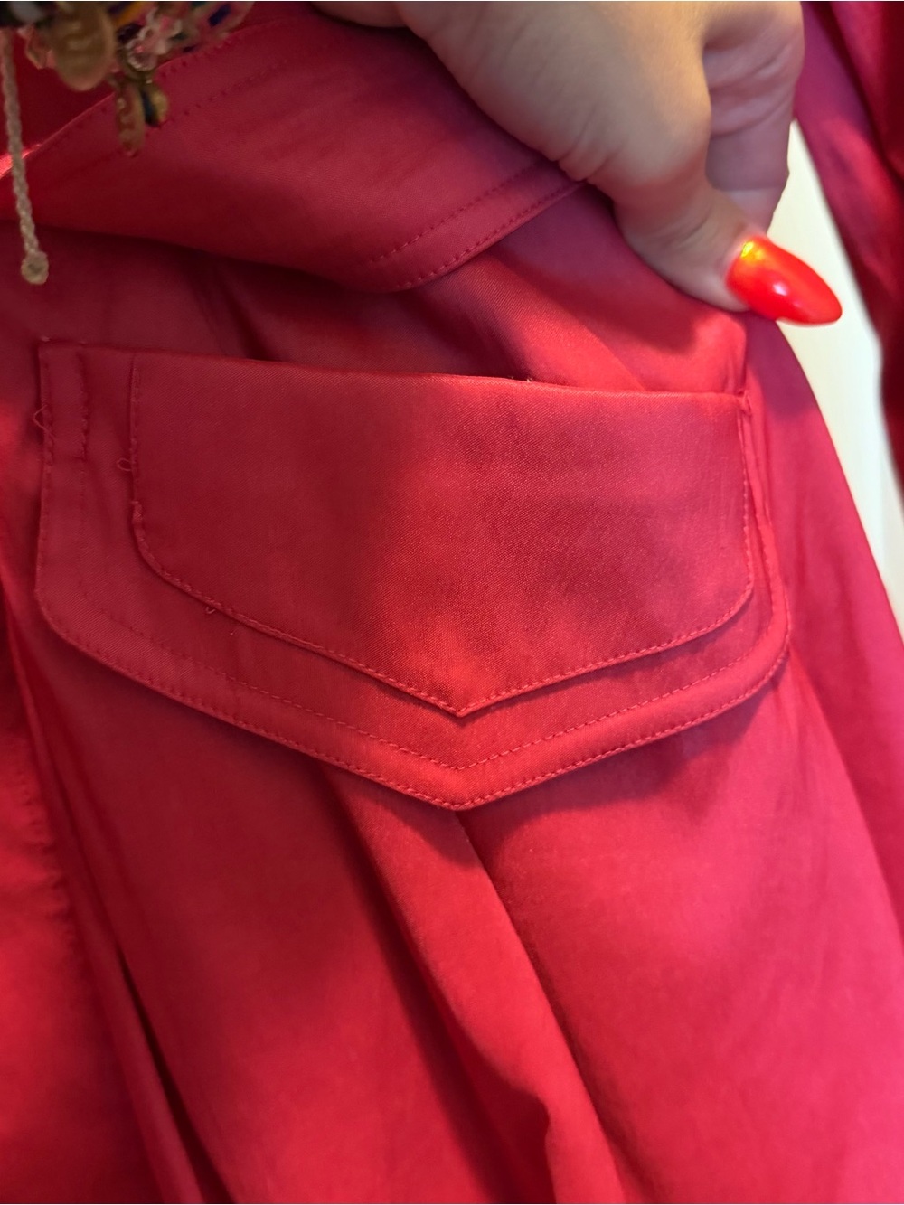 Hot Pink Bubble Hem Rain Coat - Picture 3 of 4